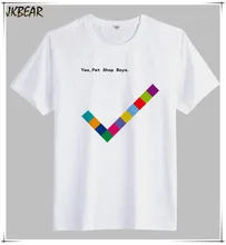White Color British Pop Band Pet Shop Boys T Shirts for Men Music Fans Casual Cotton Tee Plus Size S-3XL