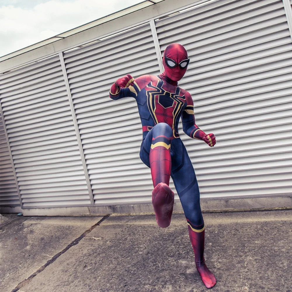 Cosplay Avengers 3 Infinity War SpiderMan Kids Jumpsuit Spiderman Mask Suit New7