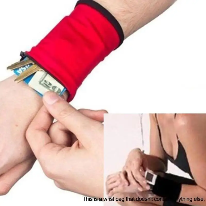 

Wrist Wallet Pouch Band Fleece Zipper Running Travel Gym Cycling Safe Sport Coin Key Storage Lightweight