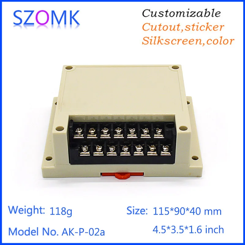 

din enclosures for electronics box with terminal block (10 pcs) 115*90*40mm abs plastic enclosure, instrument box project case