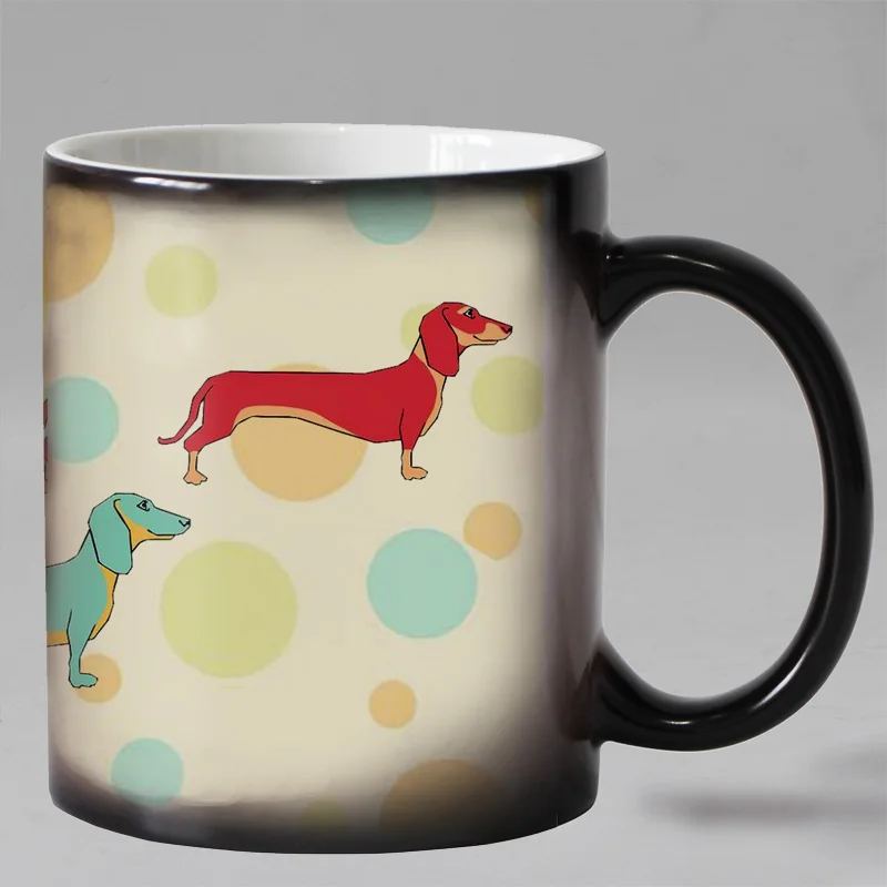 Прямая поставка, 19 дизайнов, волшебные кружки для собак, меняющие цвет, керамическая кофейная кружка, чашки для чая, лучший подарок для друзей - Цвет: dog 18
