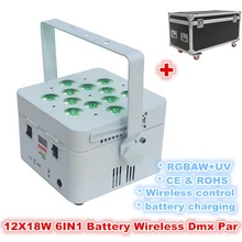 Светодиодный светильник для мытья(12 шт.+ 2 чехла для зарядки) 12X18 Вт RGBAW УФ светодиодный беспроводной аккумулятор 6 в 1 par свет светодиодный подсветка для сцены