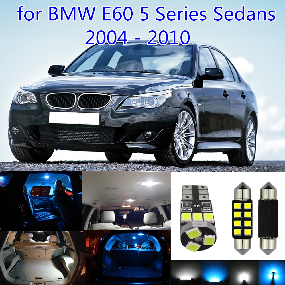 

WLJH 17pcs Canbus Interior lighting kit Error Free Light Bulb Car LED Light Package Kit for BMW E60 5 Series sedans 2004 - 2010