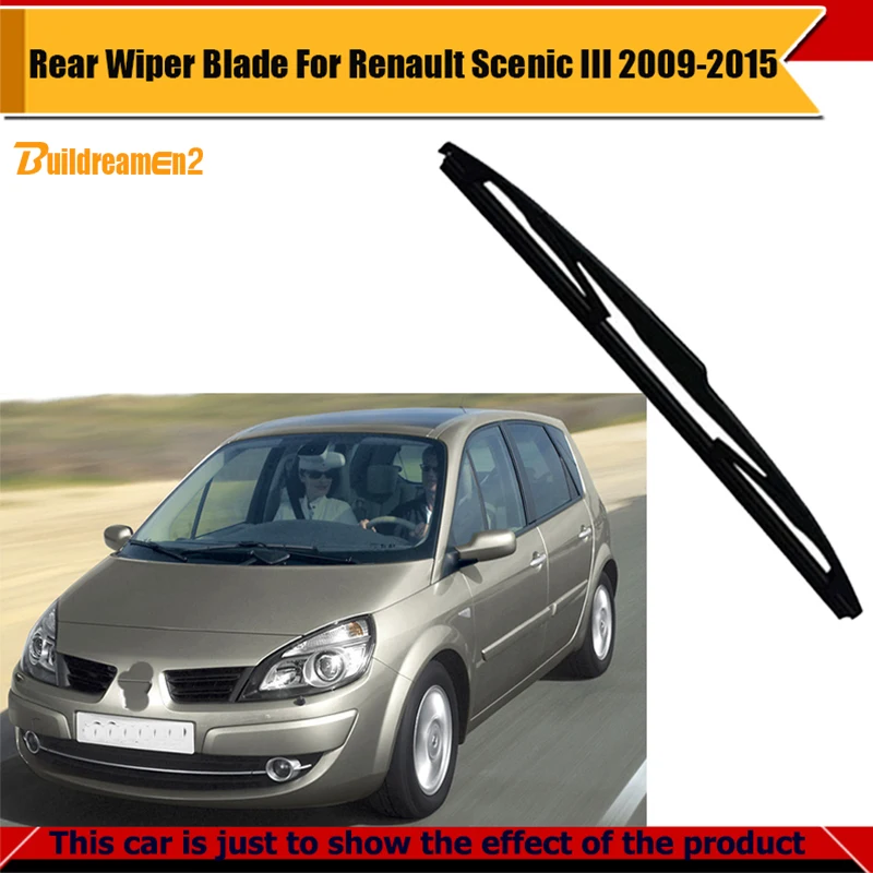 Buildreamen2 Car Rear Window Soft Rubber Windshield Frameless Wiper Blade For Renault Scenic III