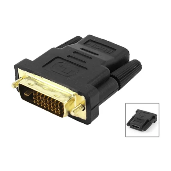 HFES Новый золотой тон DVI D с двумя звеньями 24 + 1 Штекерный HDMI Женский аудио видео