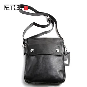

AETOO Pure leather Europe, Japan and South Korea fashion casual retro men's bag leather shoulder slung vintage men's bag