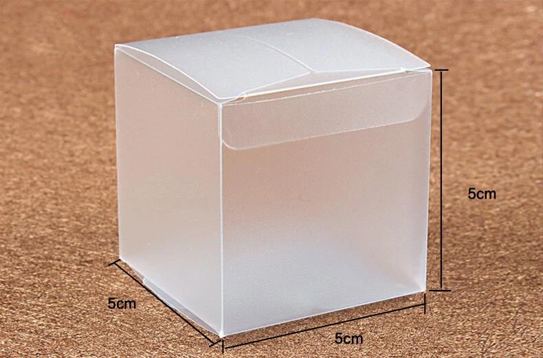50pcs 5*5*5cm Frosted pvc box plastic clear box gift boxes for
