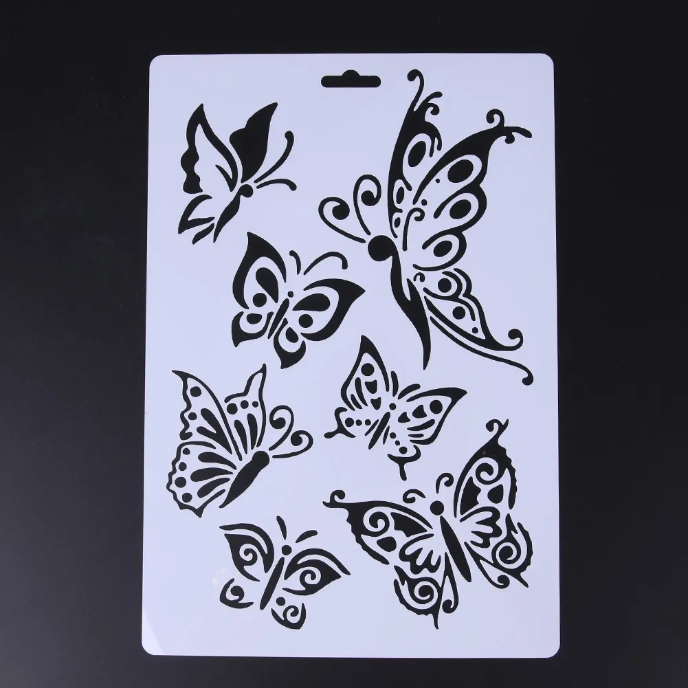 

2PCS/LOT Butterfly Stencils for Wall Painting DIY Scrap booking Photo album Paper Card Craft Decorative Art Painting Supplies