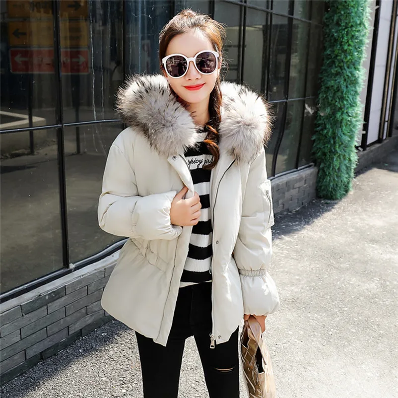Fashion coats and jackets women winter ladies coats Winter Coat Faux Fur Hooded Thick Warm Slim Jacket Short Overcoat O15#N (14)