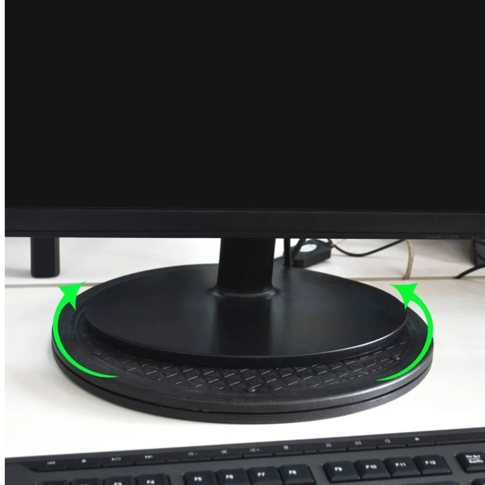12 Inch Heavy Duty Rotating Swivel Steel Ball Bearings Stand for Monitor TV Turntable Lazy Susans Black Round Shape