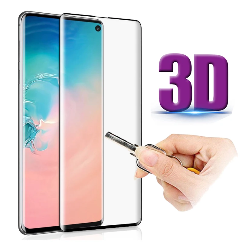 Защитное стекло для Samsung Galaxy S10 Plus изогнутое закаленное | Мобильные телефоны и