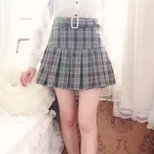 KEQI Bobon21; в стиле милой принцессы тонкая юбка в складку в школьном стиле ветер половина юбка и пояс, который вы можете удалить B1526