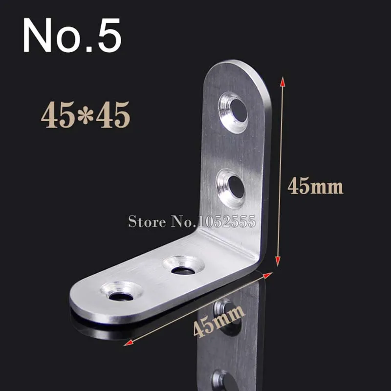 Quality 10pcs stainless steel furniture corner brackets 45*45mm angle