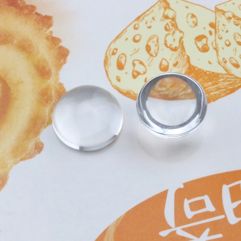 

20Pcs 14mm Crystal Dome Cabochons For Fridge Magnet DIY Clear Hemisphere Glass Beads Flat Back Glue Apply 7mm Height