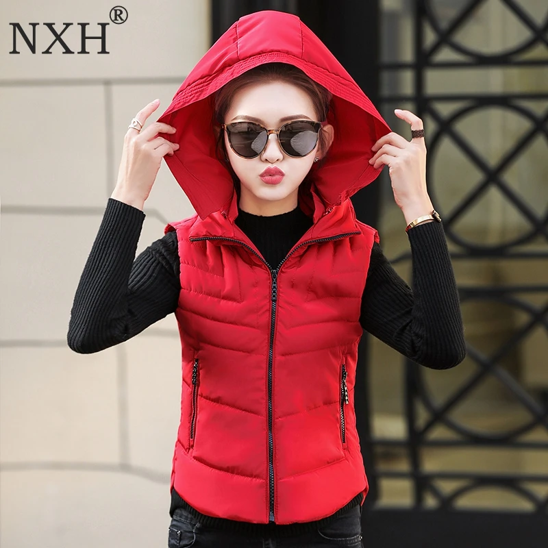 

6XL NXH 2018 Womens Winter Down cotton Warm jacket Lady Waistcoat Female Vests outwear coat large size Sleeveless Jacket Plus