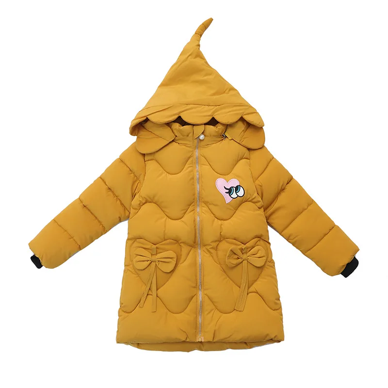 Пуховики для девочек теплая одежда для малышей плотные пальто ветрозащитные детские зимние куртки детская зимняя верхняя одежда с вышивкой