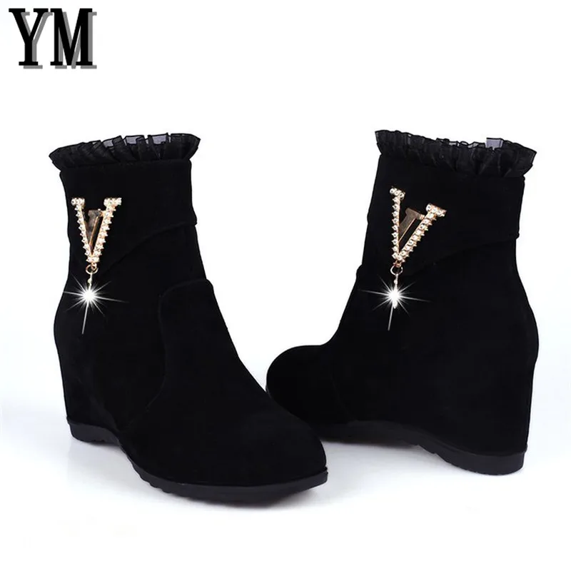 

Women Boots Hot Sale Winter Wedges boots High heels Casual Snow Boots Fashion Snow Botas shoes Women Mujer Zapatos Side Zipper
