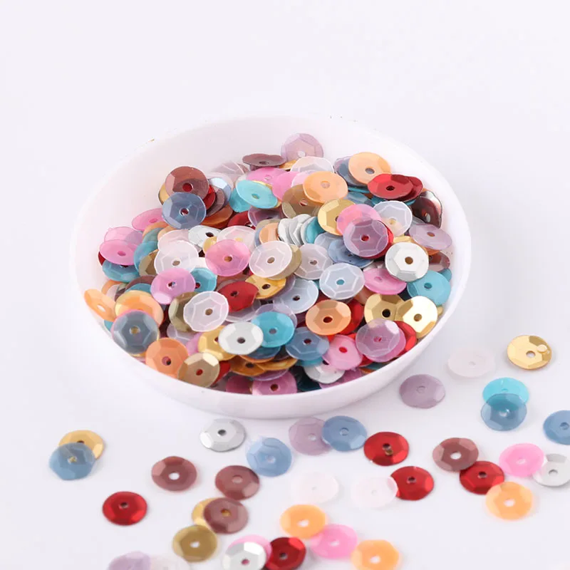 10g/pack 6mm Round Cup Matte Color Pvc loose sequins Paillettes sewing Wedding craft, Kids Diy Women Garment Accessories