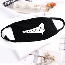 Пылезащитная хлопковая маска для губ Женская с принтом Корейская креативная здоровая велосипедная лицевая маска респиратор для спорта на открытом воздухе черный унисекс