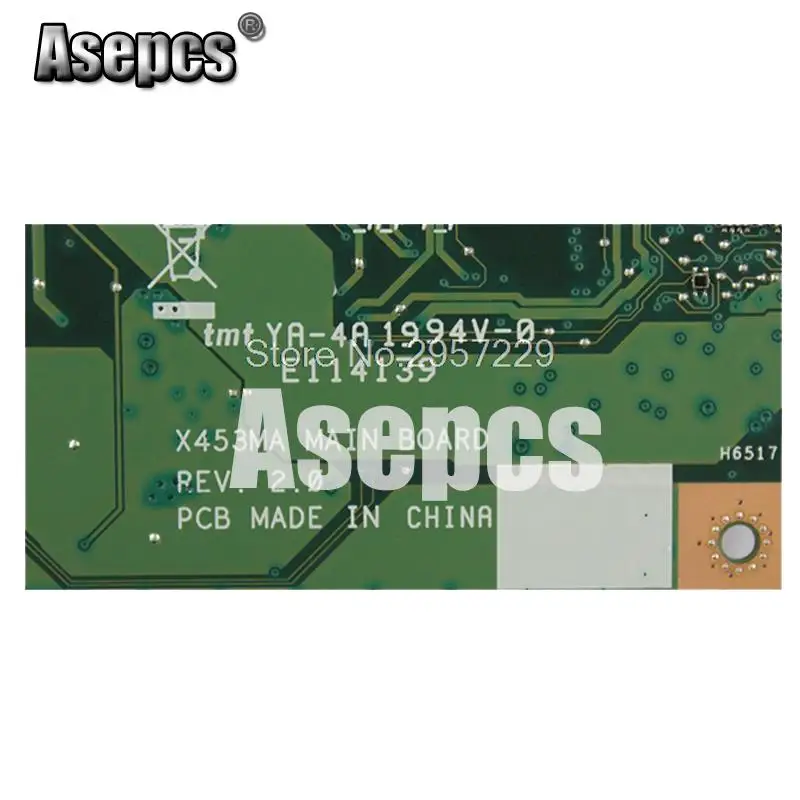 Asepcs для For Asus X453MA X403M F453M материнская плата ноутбука N2830/N2840 ЦП тест
