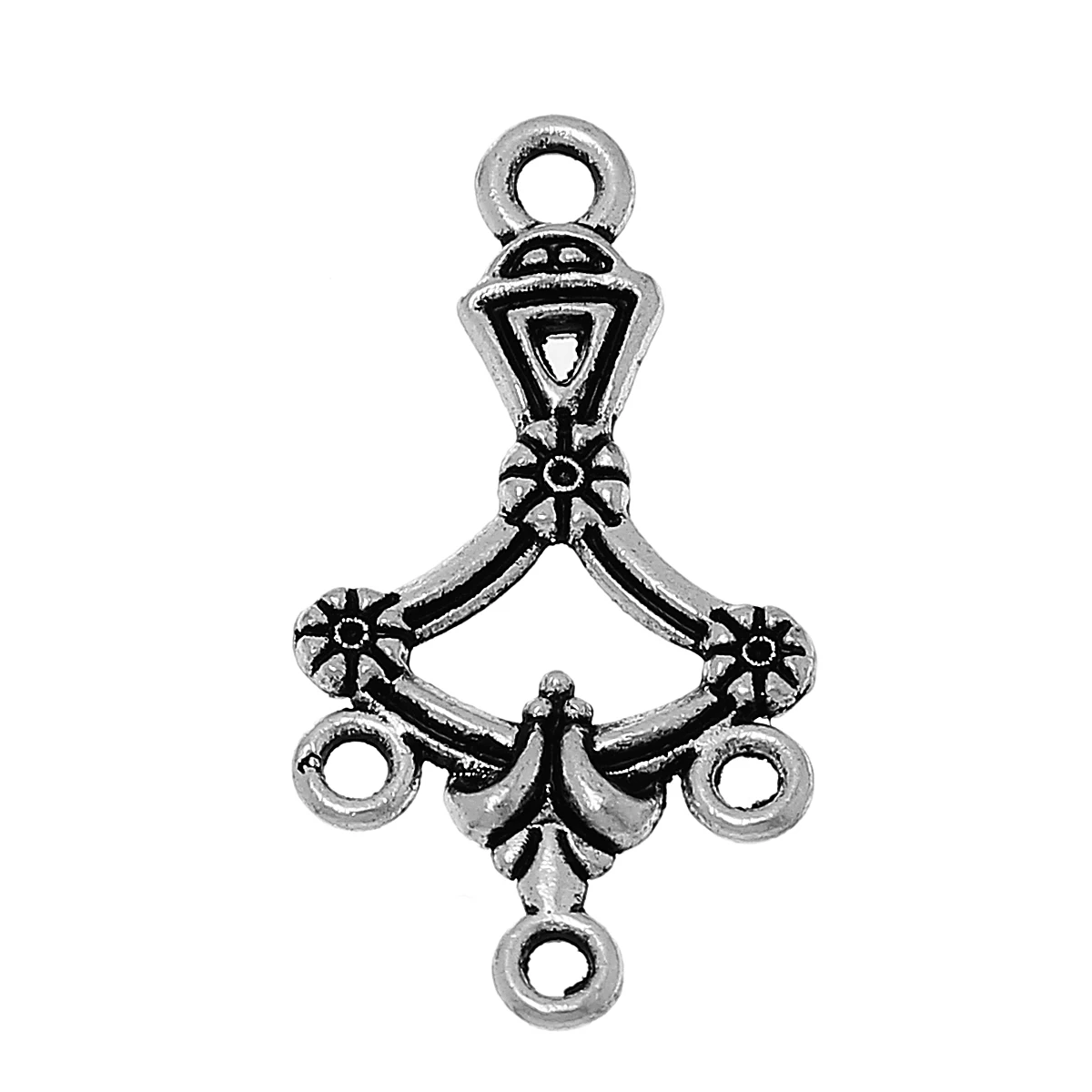 Разъемы из сплава цинка DoreenBeads фурнитура для нестандартного серебристого цветка
