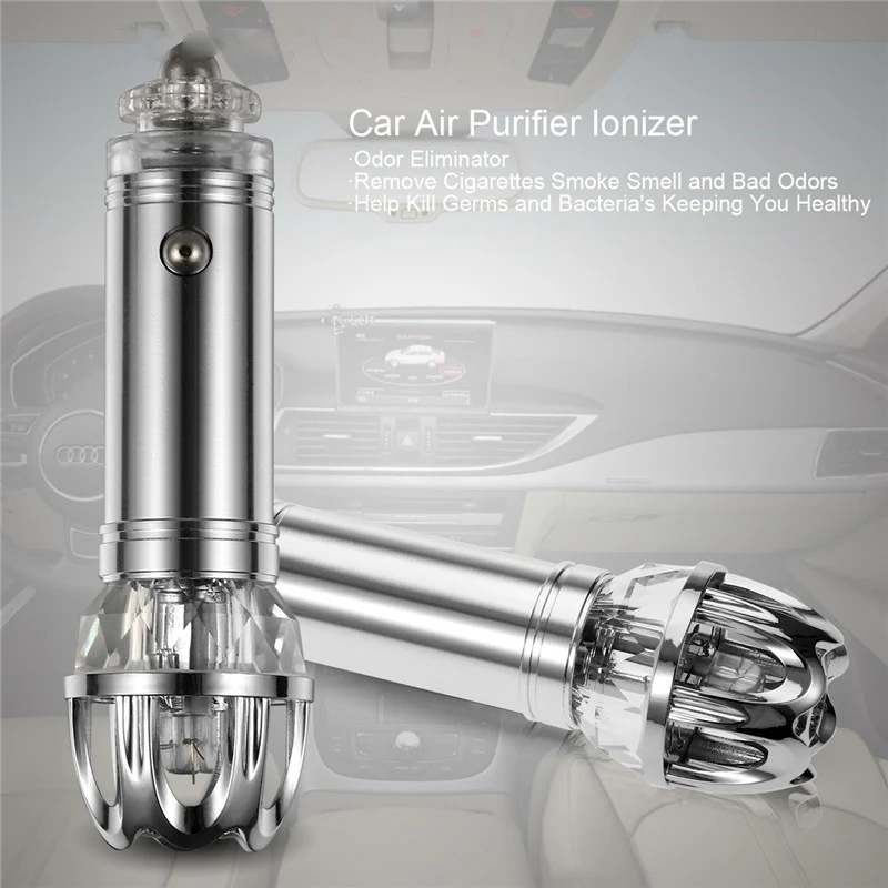 Auto Air Purifier Ionizer Remove Cigarettes Smoke Smell Purifier Air Cleaner Car Ionic Air Freshener and Odor Eliminator (2)