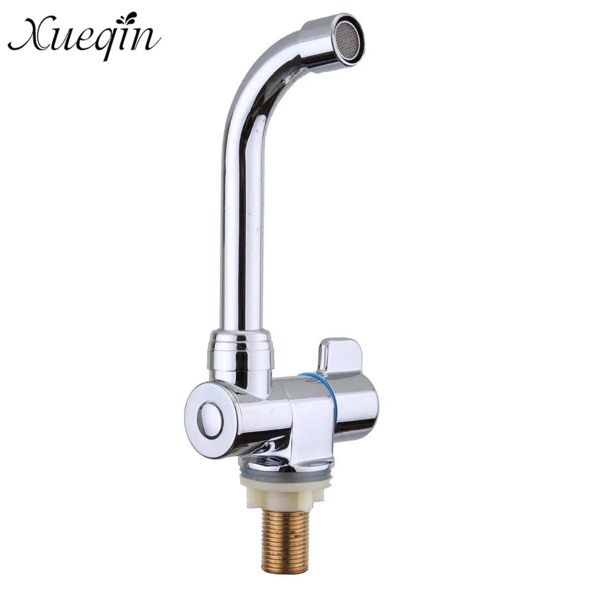 

Xueqin 360 Degrees Rotation Single Cold Faucet Boat RV Turning Folding Kitchen Faucet Deck Mounted Tap Bathroom Basin Faucets
