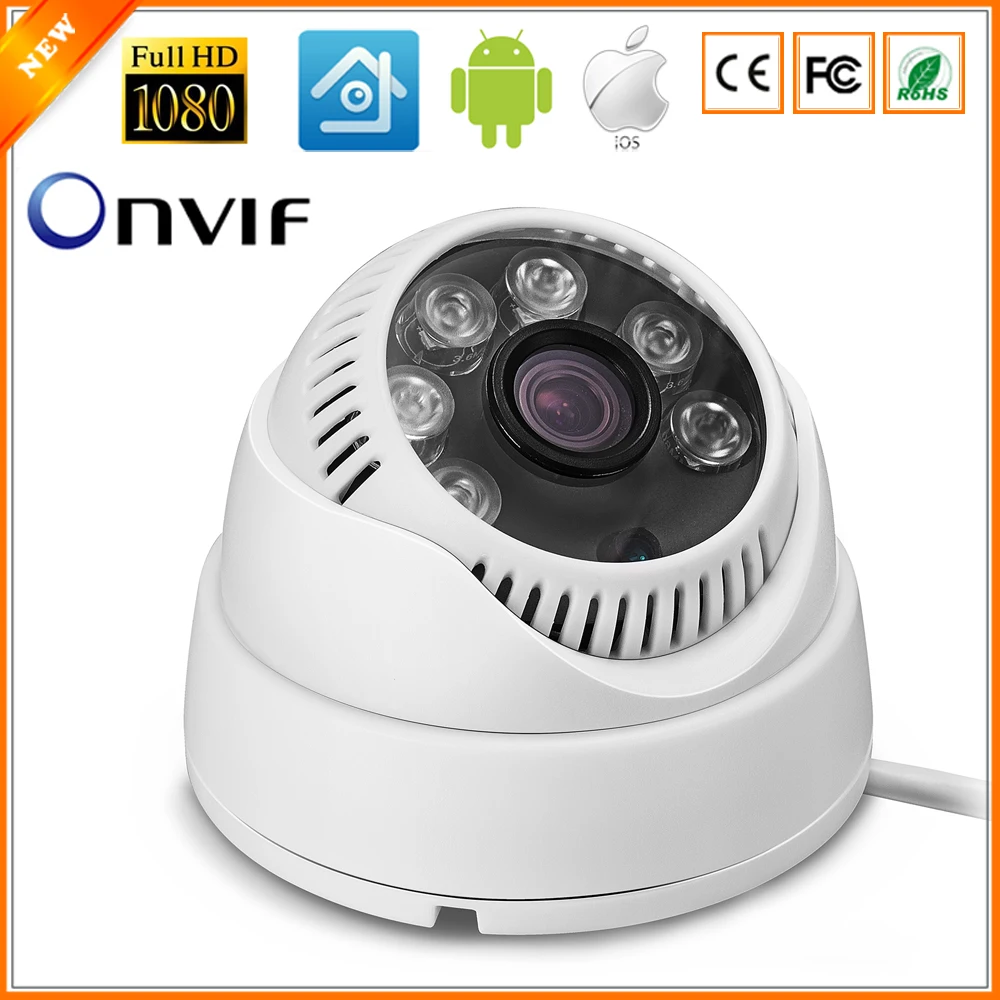 

Full HD 1080P Indoor Dome IP Camera HI3518E 15fps Surveillance Camera IP ONVIF Motion Detection Email Alert Mobile Monitoring