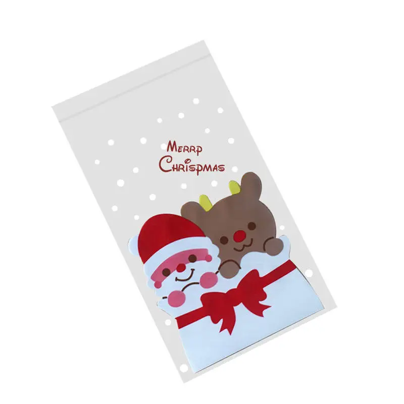 100Pcs Sweet Candy Biscuit Party Favour Gift Bag Christmas Cellophane Cookie Bag