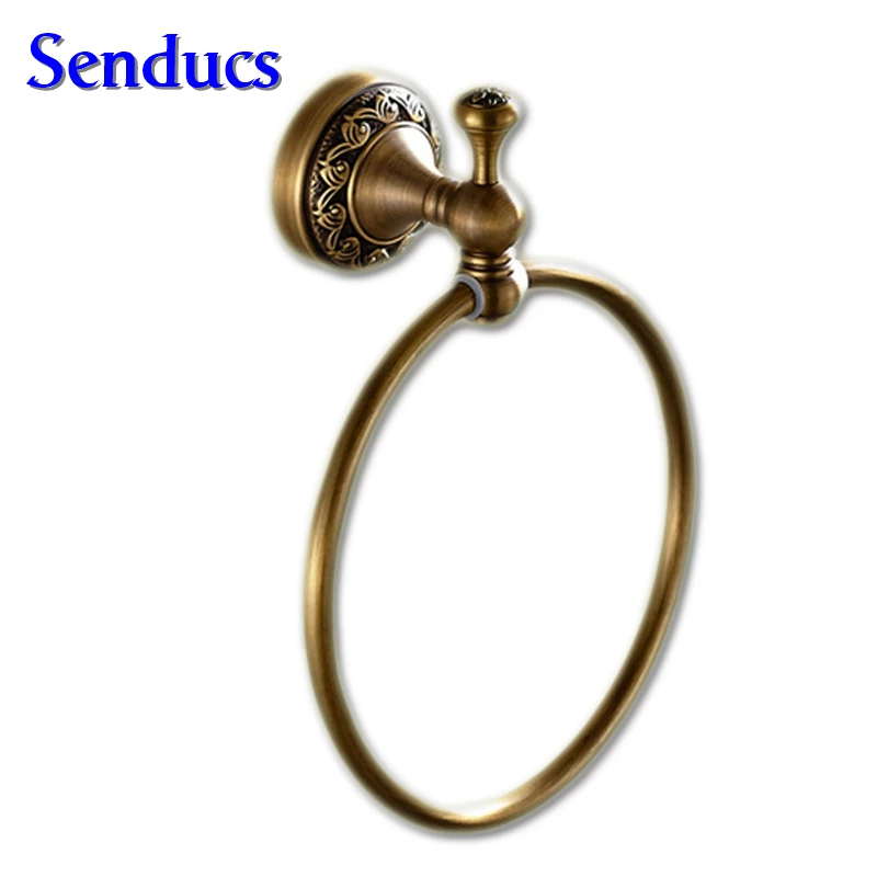 8311-antique Senducs золото Полотенца кольцо европейских Стиль Ванная комната антикварное кольцо для полотенца с высокое качество латунь ванны держатель для полотенец - Цвет: 8311-antique