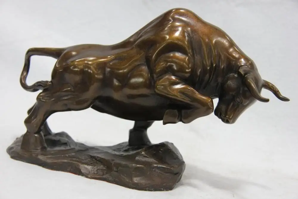 

Royal Palace Classic Copper Bronze Feng Shui Money Wealth OX Bull Art statuary