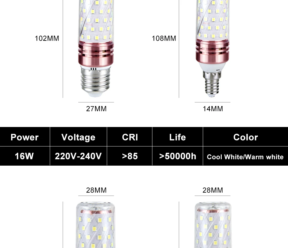10 шт./упак. E27 светодиодный светильник E14 светодиодный лампы 220 В лампы кукурузы Bombillas лампы лампада люстра свечи светодиодный свет для