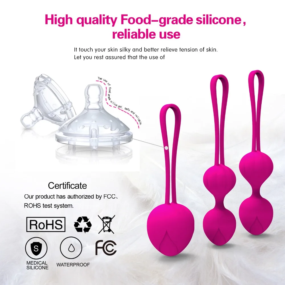 3pcs Medical Silicone Smart Kegel Balls Vibrators Vaginal Exercise Tightening Device Safe