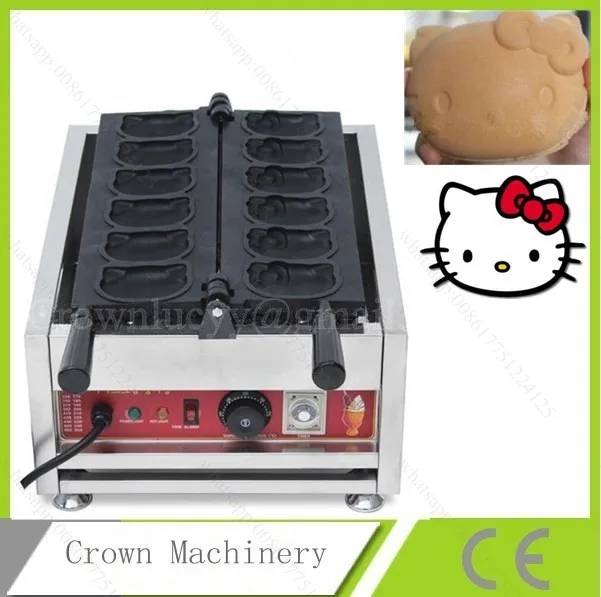 

Commercial Use Non-stick Electric Belgium Hello kitty shape Waffle Iron Baker Maker Machine