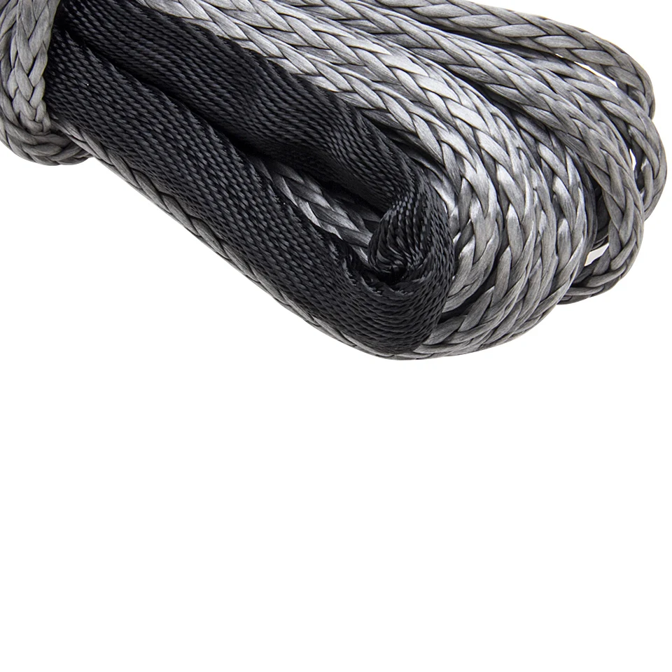 CARBOLE 1/4 "x 50 'серо-черный синтетический трос лебедки кабель 6 мм 8200LB емкость ATV UTV W/оболочка GRN обслуживание буксировочный трос