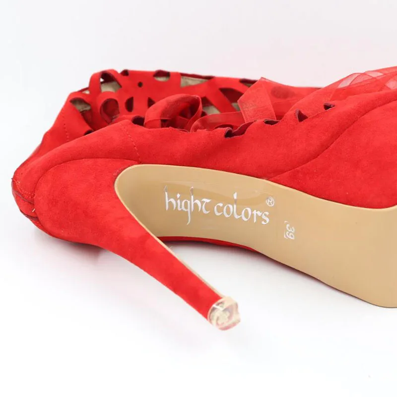 Cut Long Mode Talons Chaussures forme High Up Lace Bottes Du Pour Sexy red Plate Ouverts Parti Hauts Summer Stiletto Black Out Knee Femmes Orteil IwwFxRWSrq
