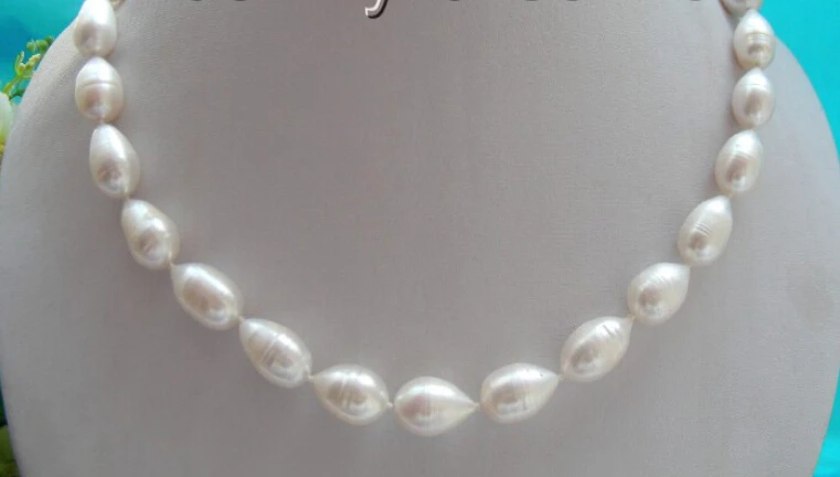 

NATURAL genuine 16mm white drip freshwater pearls necklace b675