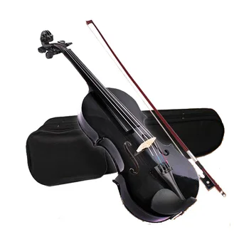 

4/4 ACOUSTIC Violin + CASE + BOW + ROSIN WHOLE VIOLIN SET-Black