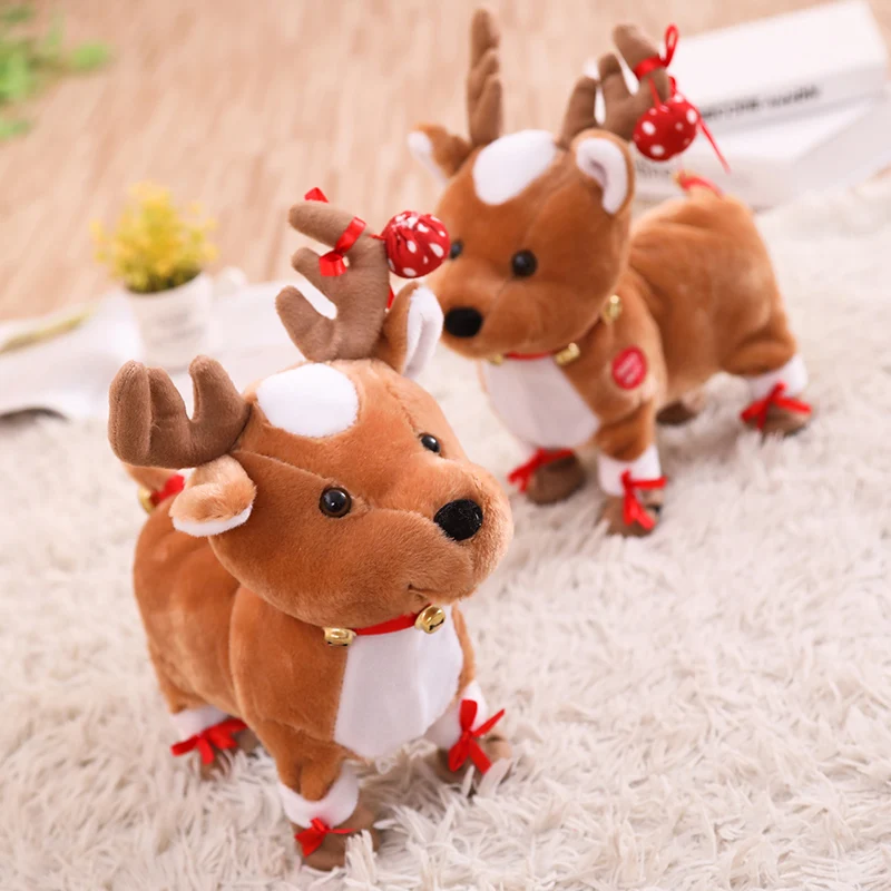 Rena de Natal Brinquedos de Pelúcia Animais de Pelúcia Eletrônicos para Crianças Tiara do Bebê Falando Cantando Andando Meninas Meninos 9 Cheap Brinquedos de pelúcia eletrônicos