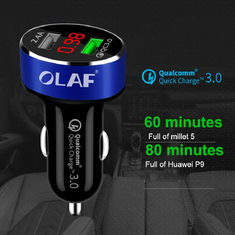 أولاف المزدوج USB سيارة مهايئ شاحن 3.0A الرقمية LED الجهد/الحالي عرض السيارات سيارة المعادن شاحن ل هاتف ذكي/اللوحي أولاف المزدوج USB سيارة مهايئ شاحن 3.0A الرقمية LED الجهد/الحالي عرض السيارات سيارة المعادن شاحن ل هاتف ذكي/اللوحي