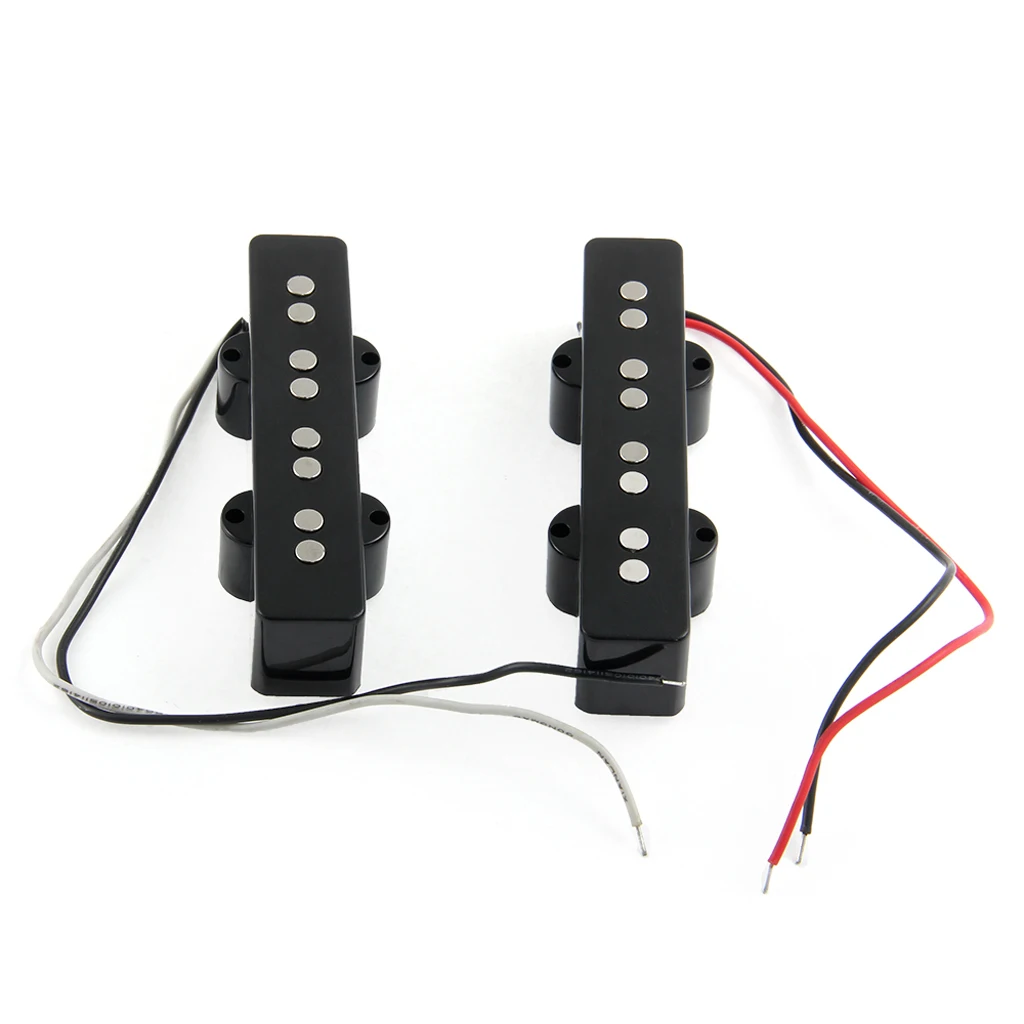 2 Pieces 4-String Noiseless Open Style Pickup Screws Springs for Jazz Bass Guitar Replacement Parts Black