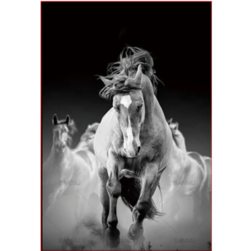 

Painting By Numbers DIY Dropshipping 40x50 50x65cm A fleet of galloping horses Animal Canvas Wedding Decoration Art picture Gif