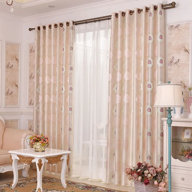 Jacquard Fl Blackout Curtains For The Bedroom Pink Curtain Jacquard Fl Blackout Curtains For The Bedroom Pink Curtain Living Room Window Blinds Custom Customize Tape