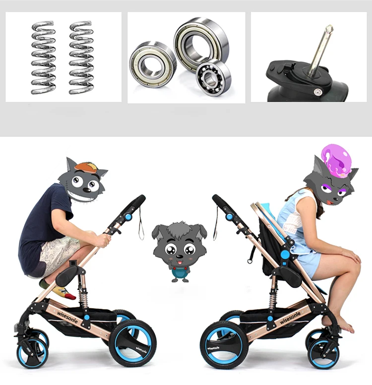 Wisesonle, детская коляска, 2в1, коляска, лежащая или амортизирующая ...