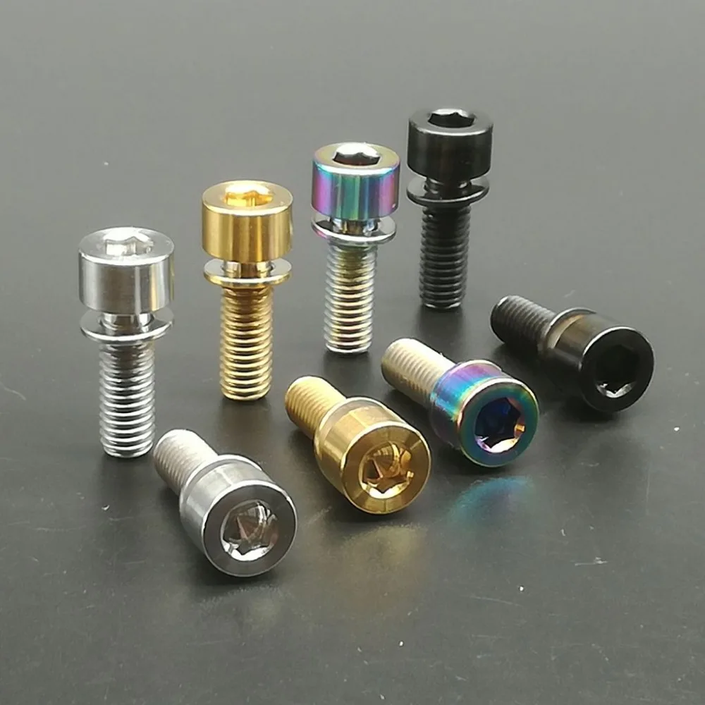 

2pcs Bicycle Disc Brake Caliper bolts M6x18mm M6 18L Titanium Screws with washer