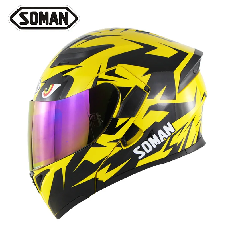 SOMAN 955 SkyEye уличные мотоциклетные шлемы с анти УФ 400 внутренним козырьком модель K5