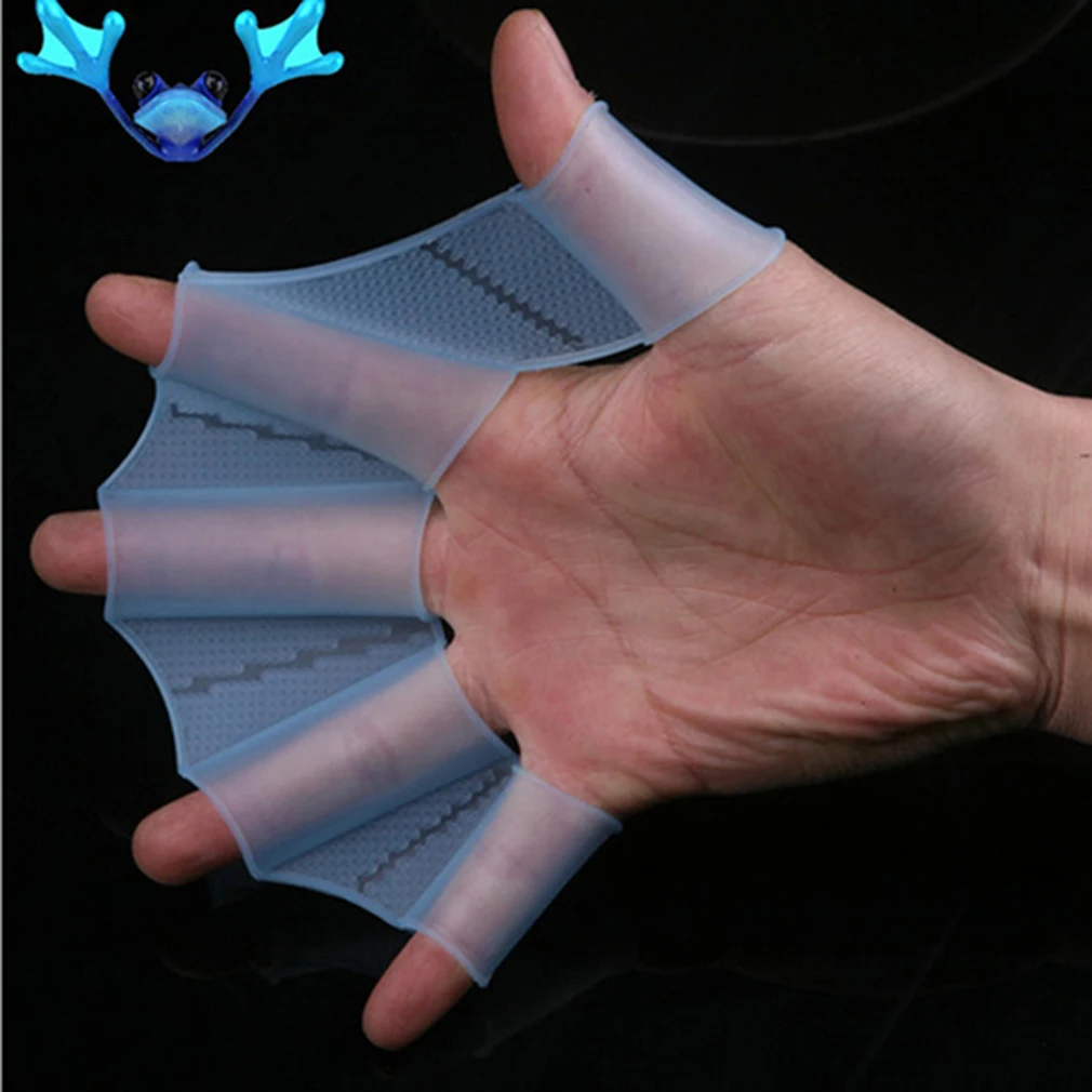 

Details pair of Swim glove about Swim Gear Fins Hand Webbed Flippers Silicone Training Paddle Dive Glove