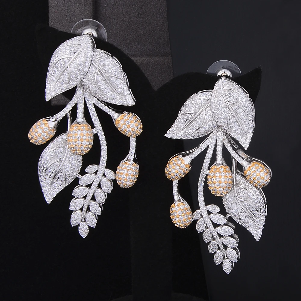 GODKI Unique Luxury Leaf Flower African Cubic Zircon CZ Nigerian Jewelry sets For Women Wedding Indian Beads Bridal Jewelry Sets