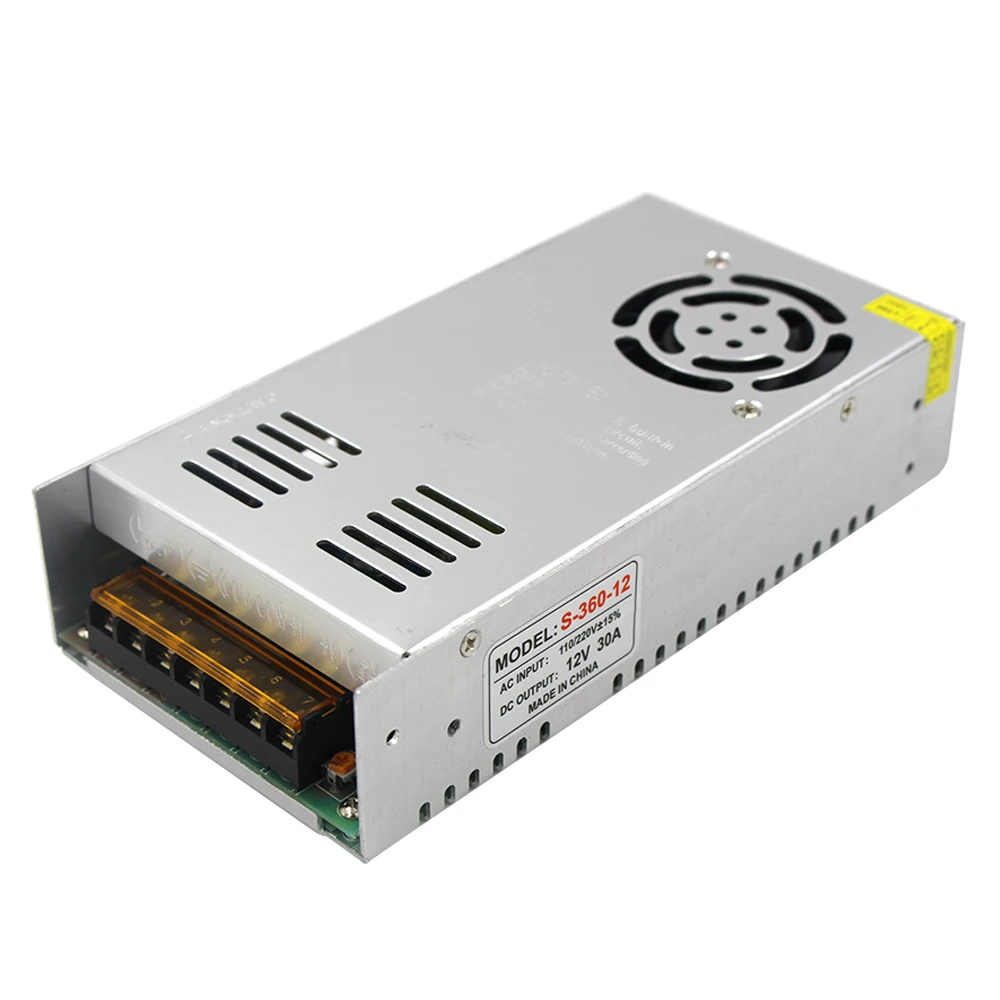 

12V 30A 360W Switching power supply Driver For LED Light Strip Display AC200-240V