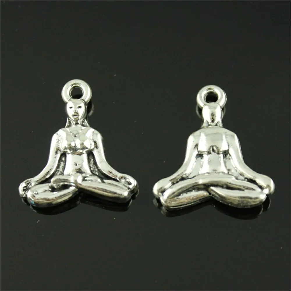 5pcs Charm Yoga Om Yoga Pendant Charms For Jewelry Making Antique